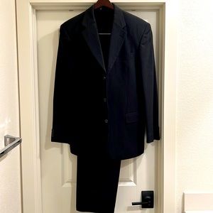 Emmanuel Ungaro black suits 40 regular jacket with 32 - 30 pleated pants.